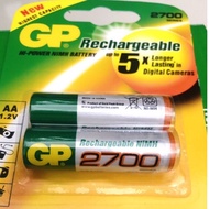 New GP AA 2700mAh Rechargeable Battery 1.2V 5X Longer Lasting Hi-Power Nimh Battery.