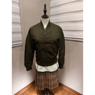 UNIQLO olive bomber jacket women S 3342