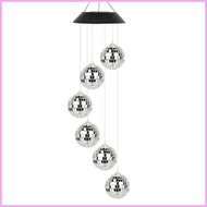 Disco Mirror Ball Lamp Disco Ball Lights Solar Chime for Outside Rainproof Color Changing LED Mobile Wind qiazhilmy