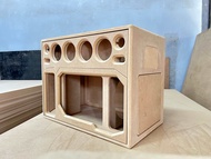 ตู้ลำโพง DIY แบนพาส10นิ้วกระแทกข้าง(ลมหลังดอก)กลาง4นิ้ว"แหลม3นิ้ว"ห้องซับแยก ไม้MDF15มิล สเปคแม่เหล็