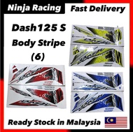 Stiker sticker body stripe cover set (6) honda dash125 dash125S dash 125 dash 125S DASH 125 S COVERSET EMBLEM STRIPE