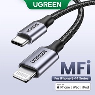 UGREEN Nylon Braid MFi USB C to Lightning Cable for iphone 14,iphone 14 plus , iphone 14 pro, iphone 14 pro max, iphone13/12 mini/12 /12 pro/12 pro max/11 /11 Pro /XS Max X 8 36W PD Fast Charger Data Cable for Macbook iPad Pro 2021 USB C Cord