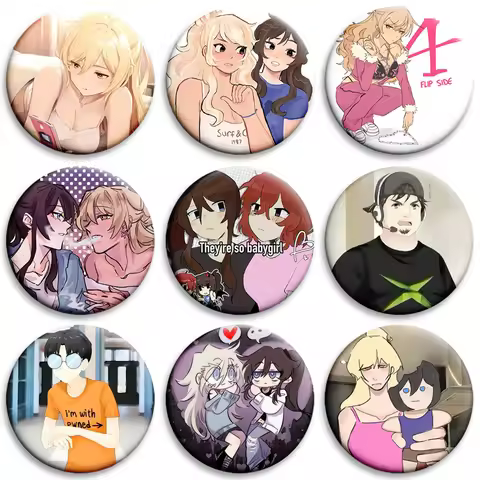 Game Class of 09 Anime Soft Button Pins Character Jecka Nicole Emily Ari Brooch Round Badge Backpack