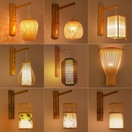 Bamboo wall lamp wall light Retro lighting pendant light woven lamps and rattan art restaurant