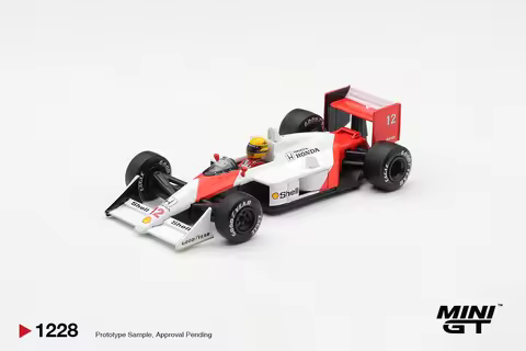 MINIGT 1/64 McLaren MP4/4 #12 Ayrton Senna MGT01228-CH Car Alloy Toys Diecast Metal Model Kids Toys