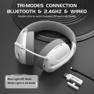 L80PRO Attack Shark Wireless Gaming Headset – Tri-Mode (Bluetooth + 2.4G + Wired), Lightweight Over-