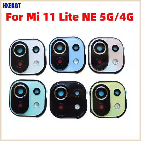 For Xiaomi Mi 11 Lite NE 5G / 4G Rear Back Camera Lens Glass With Frame Cover Smartphone Replacement