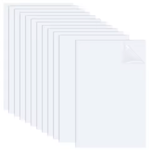 12 Sheets White ABS Plastic Sheet 5.9x3.9 Inch ABS Panel 0.5mm Thick Hard Sheet Polystyrene Flexible