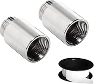 2Pcs Shower Head Extension Pipes 304 Stainless Steel 1 / 2pt External Thread To 1 / 2pt Internal Thr