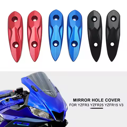 For Yamaha YZFR3 YZFR15 V3 YZFR25 YZF R3 R15 R25 2015-2022 Rearview Mirror Hole Cover Windscreen Dri
