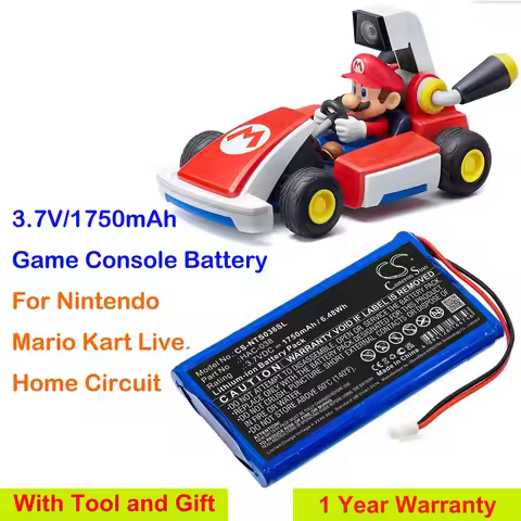 Cameron Sino 3.7V 1750mAh Game Console Battery HAC-038 for Nintendo Mario Kart Live, Home Circuit +T