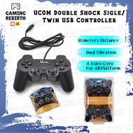 UCOM Double Shock Sigle / Twin USB Controller For Laptop PC/ PC JOYSTICK CONTROLLER REMOTE PC