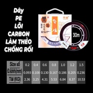 DÂY DÙ PE CÂU CÁ LÀM THẺO LÕI CARBON CHỐNG RỐI
