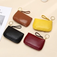 dompet perempuan cute dompet perempuan kecil Zipper Simple Coin Bag Coin Bag Soft Cowhide