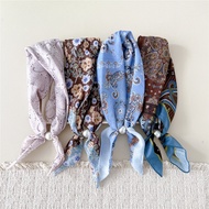 Multifunctional Scarves Square Cotton Scarf Floral Head Scarf Hairband 56x56cm