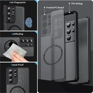 Magnet Matte Phone Case For Samsung NOTE S23 S22 S20 S21 s24 S9 10E FE Ultra Plus A73 A53 A52 A12 A1
