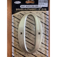 HOME CONCEPT > ES'TECH SOLID BRASS NUMBERING HOUSE PLATE Size 6 inch S/C