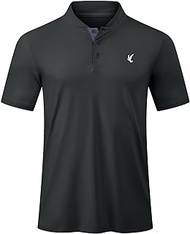 Men's Polo Shirts Casual Short Sleeve Golf Polo Athletic Shirt Tennis T-Shirt for Men, US 38(S), A Grey 2