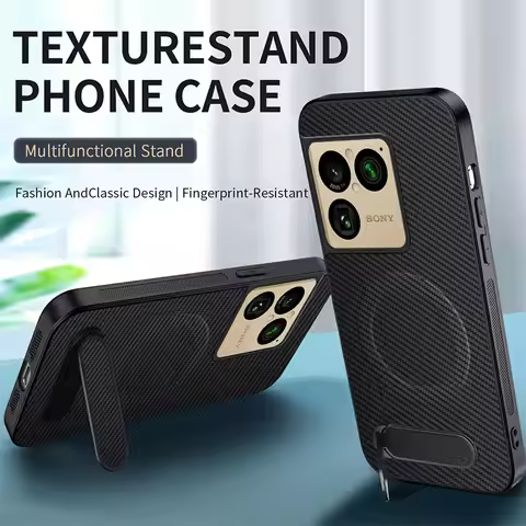 Funda Case for Sony Xperia 1V 1IV 5V 5IV 10VII 10III Pro 1 Carbon Fiber Texture Kickstand Protective