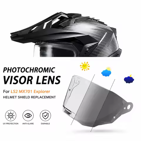 Motorcycle Photochromic Visor Lens for LS2 MX701 Explorer Helmet Shield Replacement Screen