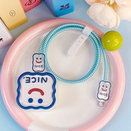 Smile Face Pattern Charger Protector Cover Compatible for iphone 18W/20W /25W 3 Pin Soft TPU Charger