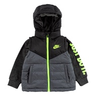 Nike Little Boys' 2Fer Full Zip Puffer Jacket (I_Gray(76G481-GAE)/Grey, 4T)
