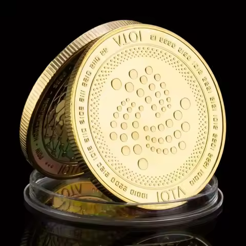 1 PCS Cryptocurrency Coin IOTA Golden Plated Collectible Coin CRYPTO Collection Art Physical Commemo
