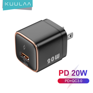 【50% OFF Voucher】Kuulaa 20W GaN USB C Charger for iPhone 15 14 13 12 11 Pro Max Type C Charger Support PD Fast Charging Xiaomi poco iPad Phone QC 3.0 PD 3.0 Fast Mini Size Charger