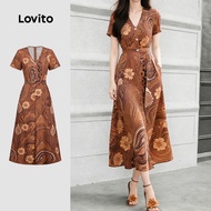 Lovito Boho Dress Structure Line Resort Style Spring/summer Dress for Women L184ED888 Lovito Gaun Bo