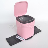 Synthetic Leather Car Trash Can Pink Car Dustbin