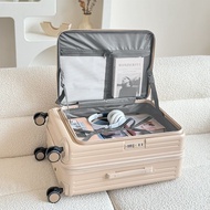 Large capacity side opening luggage compartment/Silent deep storage boarding flip handle suitcase/Fr