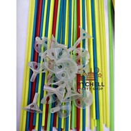 COLORFUL BALLOON STICKS | BALLOON STEM | BALLOON HANDLE + BALLOON CUP (1 PACK CONTAINS 100 PCS)