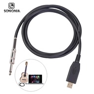 [SONONIA] 2M 6.5ft Guitar Bass 1/4'' 6.35mm to USB Link