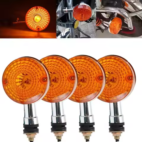 Motorcycle Turn Signals Universal Amber Front Rear Turn Signals Indicator Lamps For Suzuki GN125 GN2