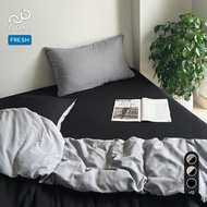 GONI FRESH duvet cover set in Dark Gray - Elastic bed sheets 4-25cm high, sizes 1m, 1m2, 1m4, 1m6, 1