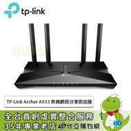 TP-Link Archer AX53 無線網路分享路由器/AX3000/Wi-Fi 6雙頻/4天線/4埠Gigabit/高通晶片/三年保固
