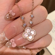Color Shell Four-Leaf Clover Necklace Fashion Niche Light Luxury Design Clavicle Chain Individual Ne