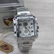 Jam tangan Leopard 8826MC tali rantai tanggal chrono aktif analog pria original