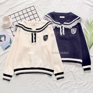 Keiko Sailor Sweater Seifuku Top Oversize Atasan Seragam Jepang Korea