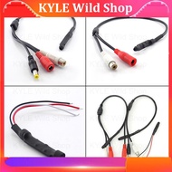 KYLE Wild Shop Audio Microphone Mic RCA + DC Male Female Plug Power Cable For Mini CCTV Security Camera Sound Monitor Pick Up