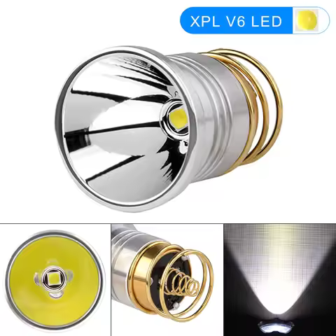3V-8.4V LED Flashlight Bulbs Replacement XPL V6 Smooth Reflector P60 Drop-in Lamp Fit for Surefire 6