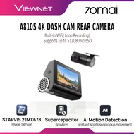 70mai A810S 4K Dash Cam Rear Camera Built-in WiFi GPS 4G Support Car Recorder Memory Support 512GB (