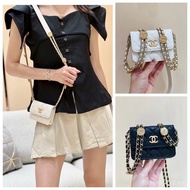 CHANEL24K Gold 22A Hand Gold Coin Waste Bag Gold Coin Bag Coin Purse Lipstick Bag Lychee Leather Cow