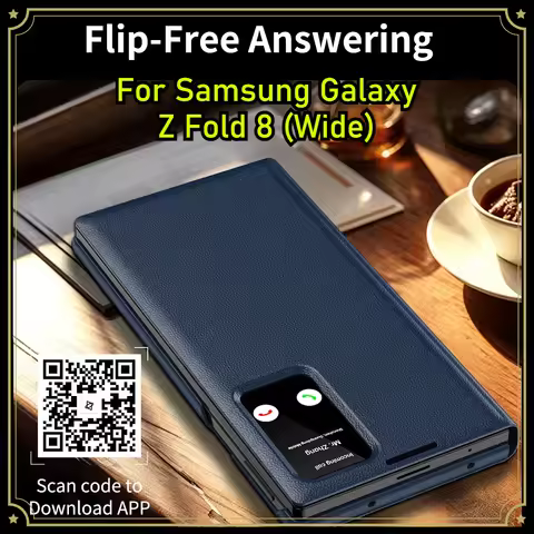 Smart Display Card Insertion Leather Wallet Case for Samsung Galaxy Z Fold 8 Wide Ultra Tri-fold 7 6