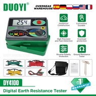 DUOYI เครื่องวัดความต้านทานสายดินแบบดิจิตอล DY4100 0-2000โอห์มเครื่องมือตรวจสอบตัวทดสอบความต้านทานไฟ