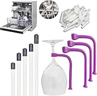 JinYu 24 Set Stemware Saver Stemware Holder Dishwasher Wine Glass Protector Dishwasher Attachment 28cm 24cm 21cm 17cm 11.5cm, Universal Dishwasher Rack Tine Repair End Cover Caps (purple set)