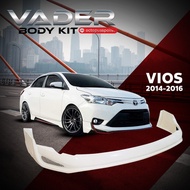 ชุดแต่งรถยนต์สเกิร์ตหน้า หลัง ข้าง  รอบคัน Vios 2014-2016 ทรง Drive (งานดิบ) ABS เข้ารูปติดตั้งง่ายพ