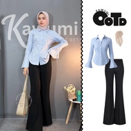 KEMEJA Kawumi Outfit 3in1 One Set (Slim Fitted Shirt + Cutbray Pants + BellaSquare Trendy Teenagers 
