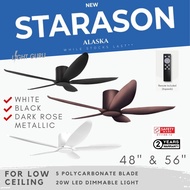 ALASKA STARASON 5 Blade Fan for Low Ceiling (Optional) 20W Tri Tone Dimmable Light - 2 Years Warranty