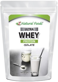 Z Natural Foods Ultra Whey Protein Isolate Powder - Pure, Unflavored, Unsweetened Whey Protein Powde